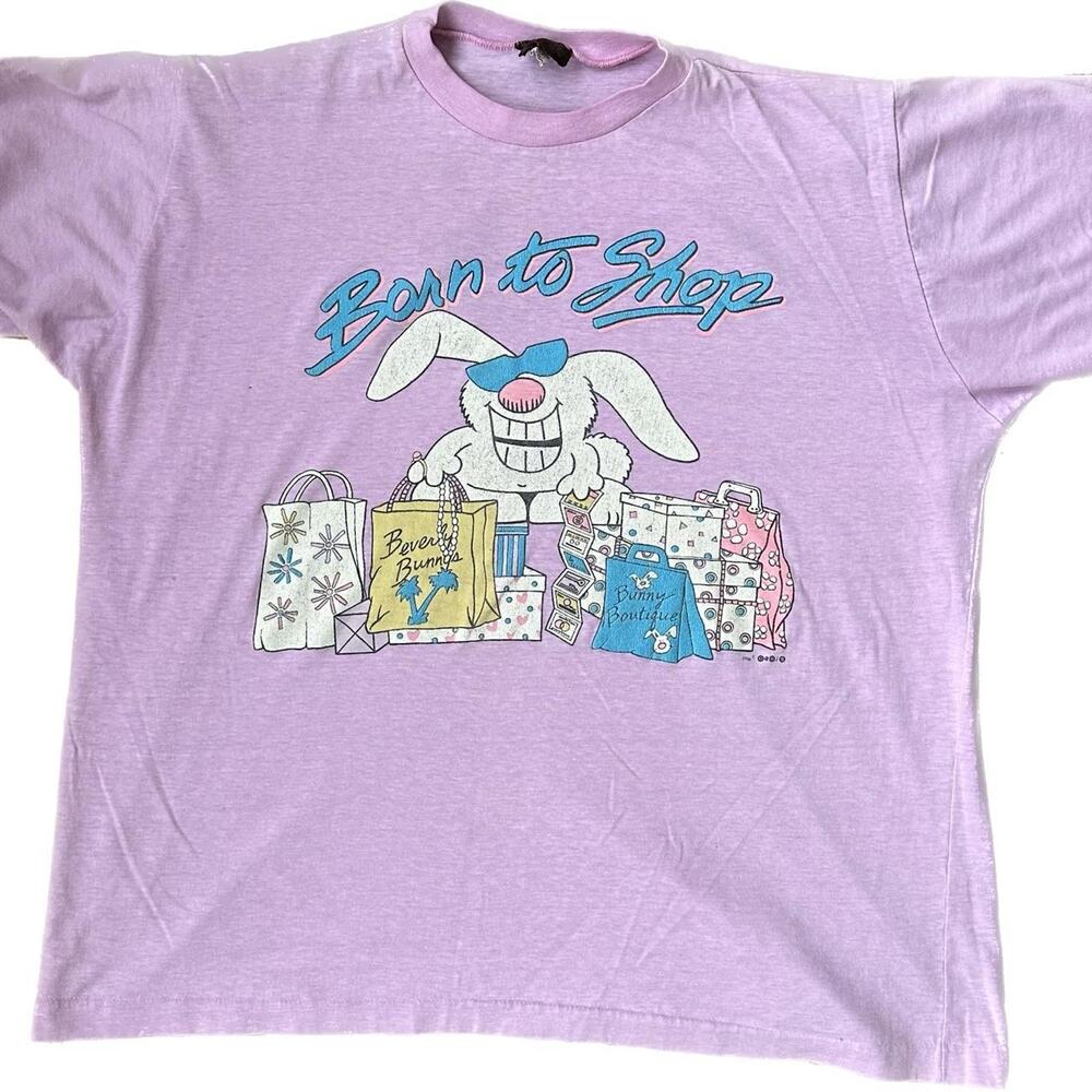 Vintage 1980s born to shop t shirt
